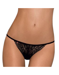 Tanga Negro Semitransparente S/M Lencería Mujer