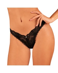 Tanga Negro con Bordado M/L Lencería Mujer