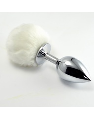 Pompón Anal de Metal Blanco Talla L