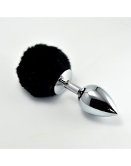 Pompón Anal de Metal Negro Talla S