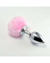 Pompón Anal de Metal Rosa Talla S