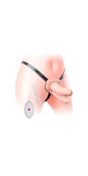 Arnés con Doble Pene Hueco y Vibración