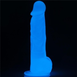 Consolador Fluorescente de color Azul 21 cm