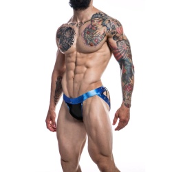 Jockstrap Efecto Cuero Azul S imagen 1