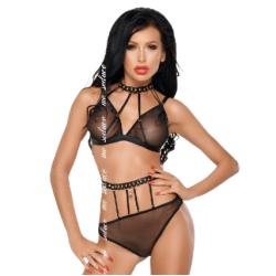 Me-Seduce Dotty Set Dos Piezas Negro S/M imagen 1