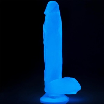 Consolador Fluorescente Brillo Azul 26 cm