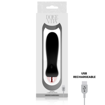 Vibrador Negro Recargable 7 Velocidades