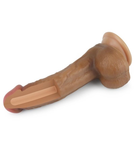 Dildo Nature 8 Silicona Líquida Marrón