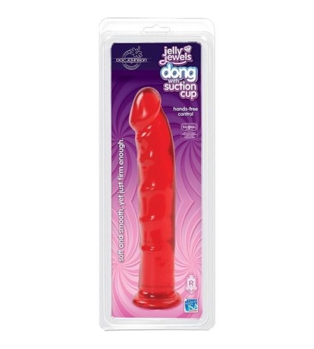 JELLY JEWELS - DILDO CON BASE SUCCION - ROJO