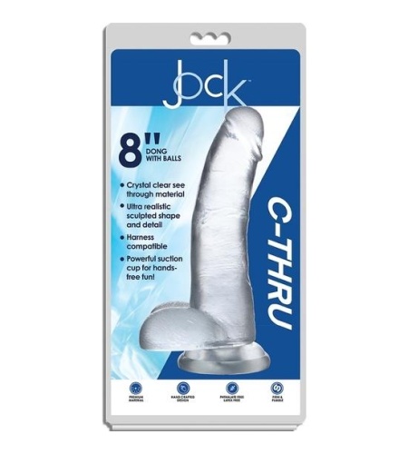 20 CM C-THRU PENE REALISTICO CON TESTICULOS - TRANSPARENTE