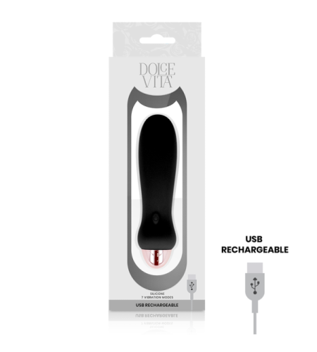 Vibrador Negro Recargable 7 Velocidades