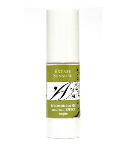 extase sensuel aceite de masaje efecto calor con feromonas mojito 30ml