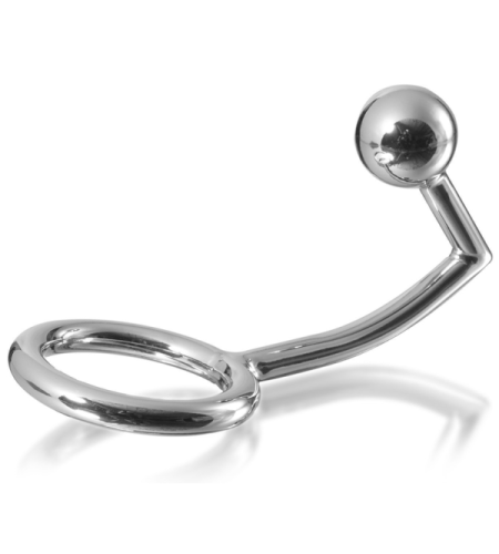 Cock Ring de Metal con Gancho anal