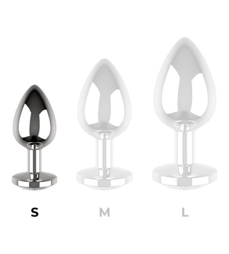PLug anal metal cristal blanco