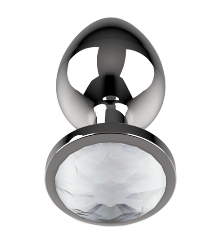 PLug anal metal cristal blanco