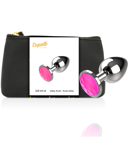 COQUETTE PLUG ANAL DE METAL TALLA S PINK CLEAR 2.7X 8CM