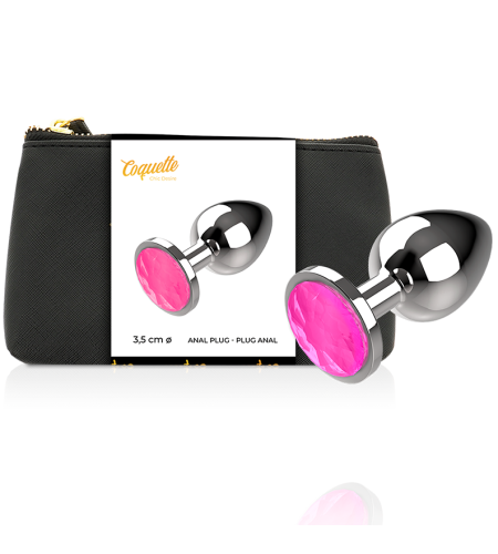 COQUETTE PLUG ANAL DE METAL TALLA M CRISTAL PINK 3.5 X 8CM