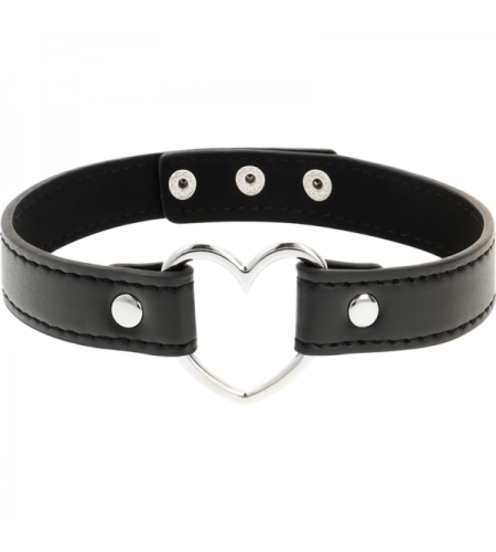 Collar de cuero Vegano con Corazón de metal
