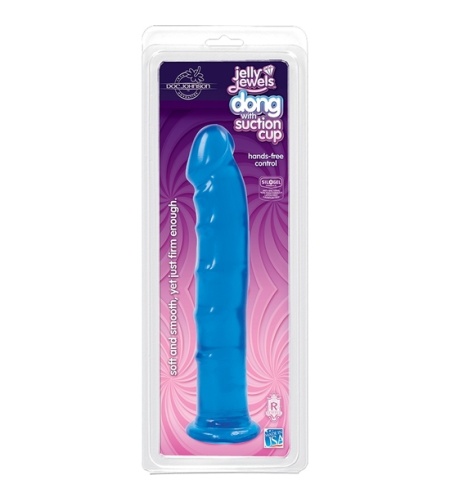 JELLY JEWELS - DILDO CON SUCCIÓN EN LA BASE - AZUL