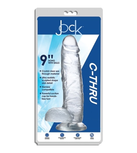 22 CM C-THRU PENE REALISTICO CON TESTICULOS - TRANSPARENTE