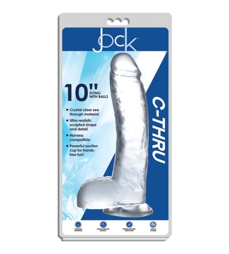 25 CM C-THRU PENE REALISTICO CON TESTICULOS - TRANSPARENTE