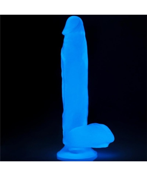 Consolador Fluorescente Brillo Azul 26 cm